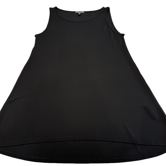 Eileen Fisher Stretch Silk Jersey Scoop Neck Top Black Size SP Luxury Minimalist - Picture 2 of 10